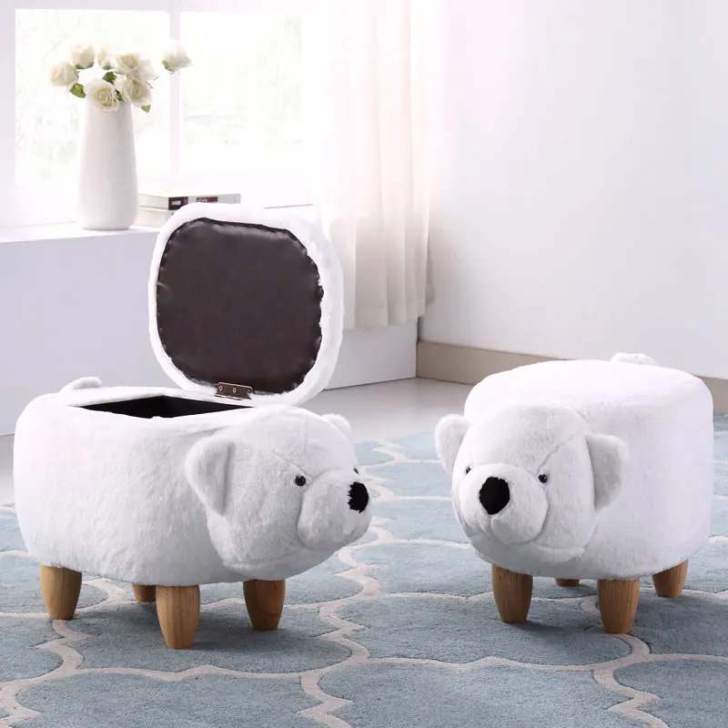 

20%Solid wood creative bear shoes stool sofa stool home storage stool storage footstool
