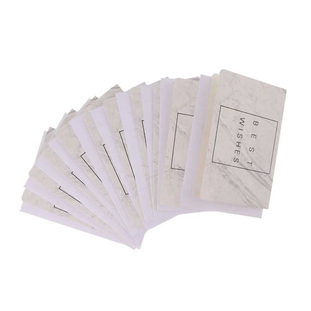 10pcs Thank You Cards Marble Pattern Greeting Cards Notes Card Blank Inside with Envelopes