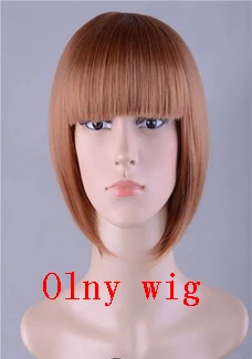 Аниме Kill La Kill Mankanshoku Mako Топы платье Костюм Форма моряка наряд плиссированная Милая тонкая юбка+ Футболка костюмы для косплея парик - Цвет: only wig