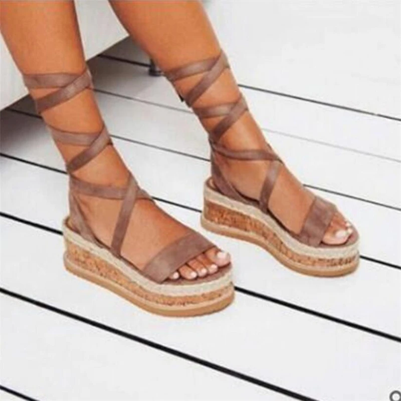 

Women Sandals 2019 Ladies Gril Casual High Heels Fashion Shoes For Woman Pumps Shoes Wedge Female Plus Size Summer Shoes G801