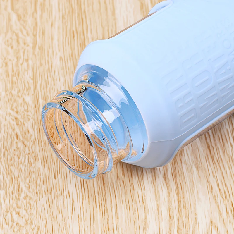 420 мл японский милый бутылку воды Портативный силиконовой втулкой с защитой от ожогов веревка инновации клубника молока Стекло чашки