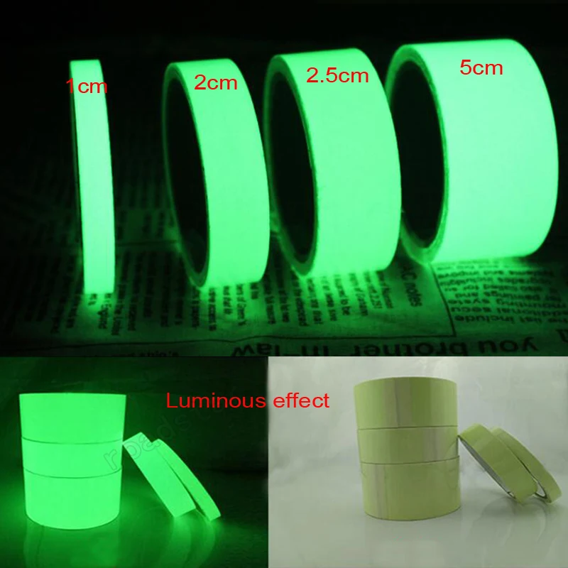 High Luminance Glow Removable Waterproof Photoluminescent Glow in The Dark Safety Tape DuoFire Luminous Tape Sticker Dinosaur