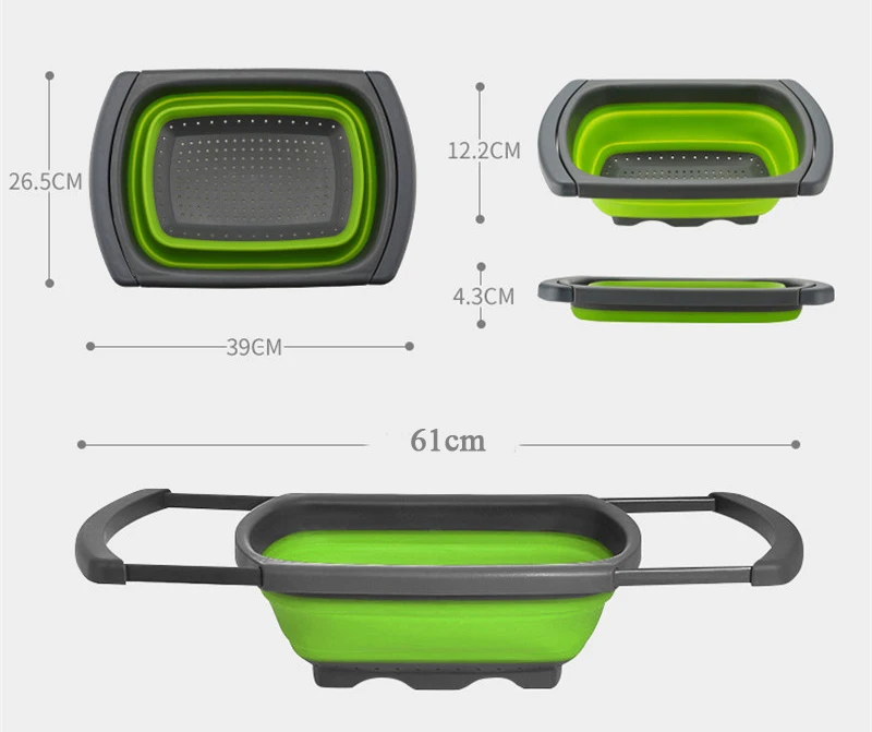 EPASUN фильтр Escurridor дуршлаг складной Colador Passoire Scolapasta cocas de Cocina Vergiet корзина для овощей и фруктов