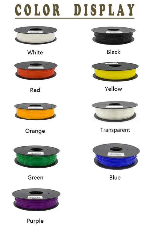 3D Printer Parts & Accessories 0.25kg/Roll Diameter 1.75mm PLA Filament with White Black Red Blue Yellow Pink Green Orange Gary petg 3d printer filament