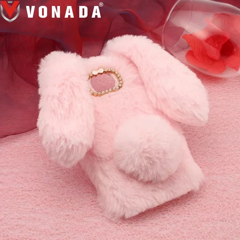 Купить Vonada Plush Case for Motorola Moto C Cute Rabbit Ears Fur Cover TPU Diamond Jewelled Soft Mobile Phnoe Back  Мобильные телефоны и | Бамперы (32818176174)
