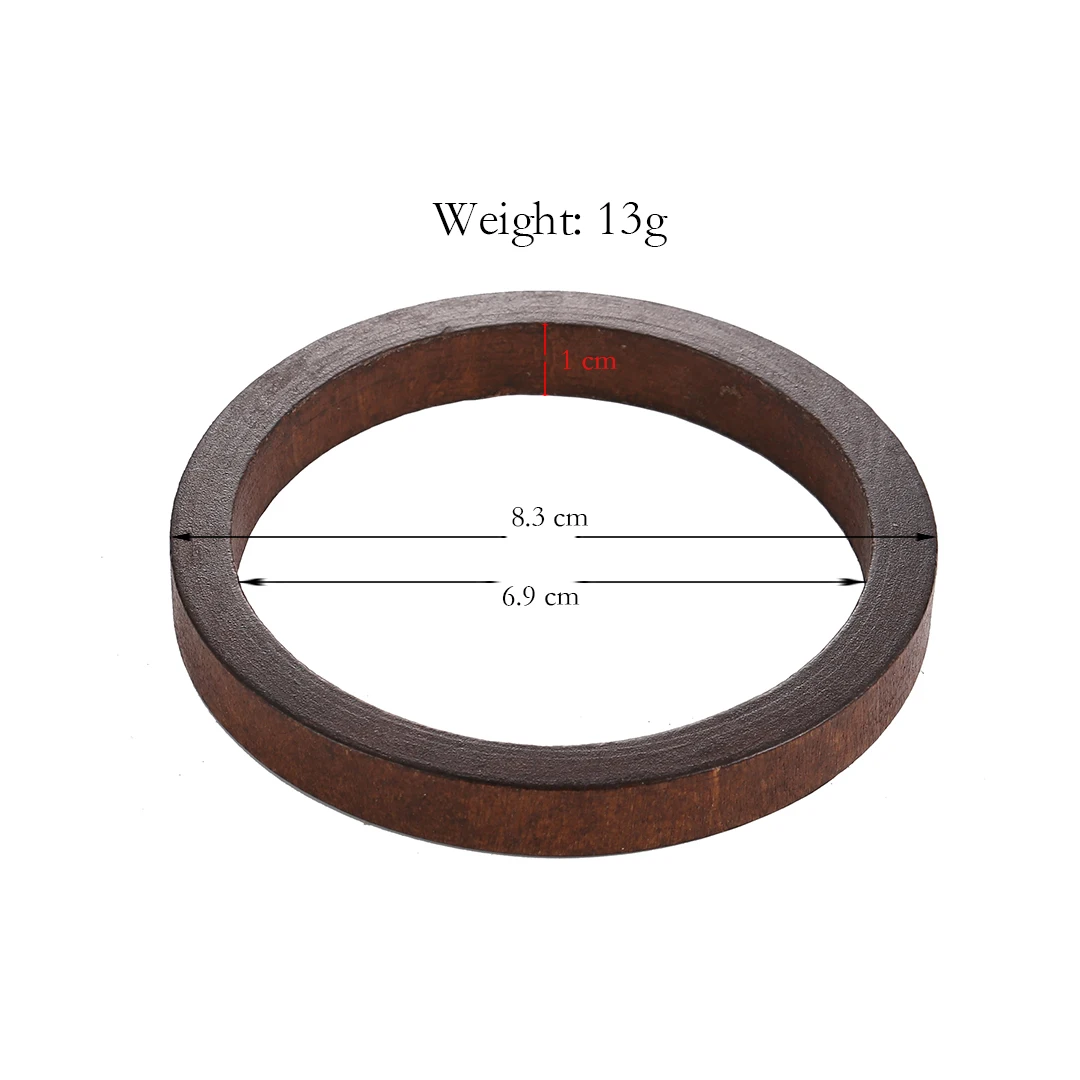 YULUCH Fashion Pop Big Brown Bracelets Jewelry Accessories For Women Lady Party Ethnic African Round Circle Wooden Bangles