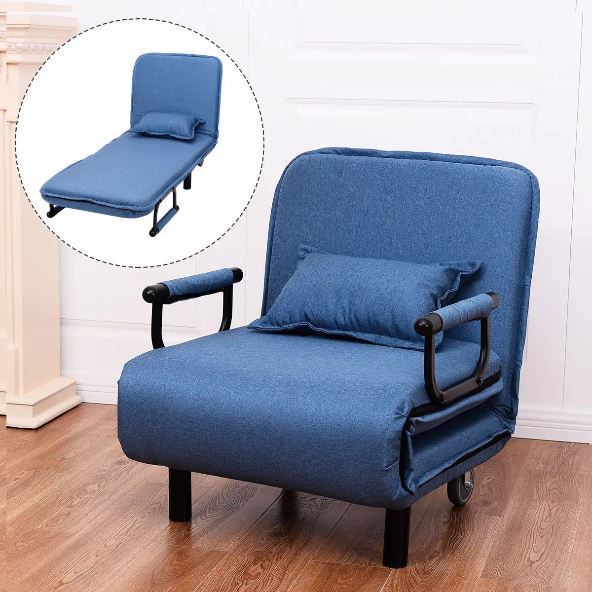 Giantex Convertible Sofa Bed Modern Folding Arm Chair Sleeper Giantex Convertible Sofa Bed Modern