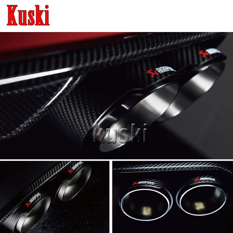 

1X Akrapovic Carbon Fiber Exhaust End Tips High Quality Stainless Steel Exhaust pipe Inlet (63mm) Outlet (90mm) Car Styling