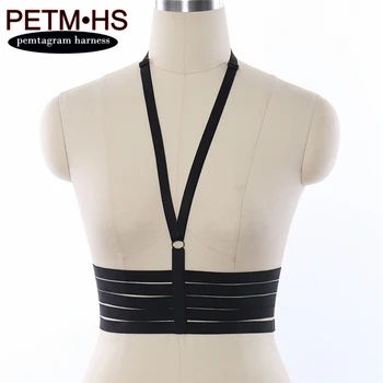 

Women sexy Harness adjustable Elastic Black Strappy Tops Bustier Bondage Goth Punk Fetish Exotic Burlesque dance wear apparel