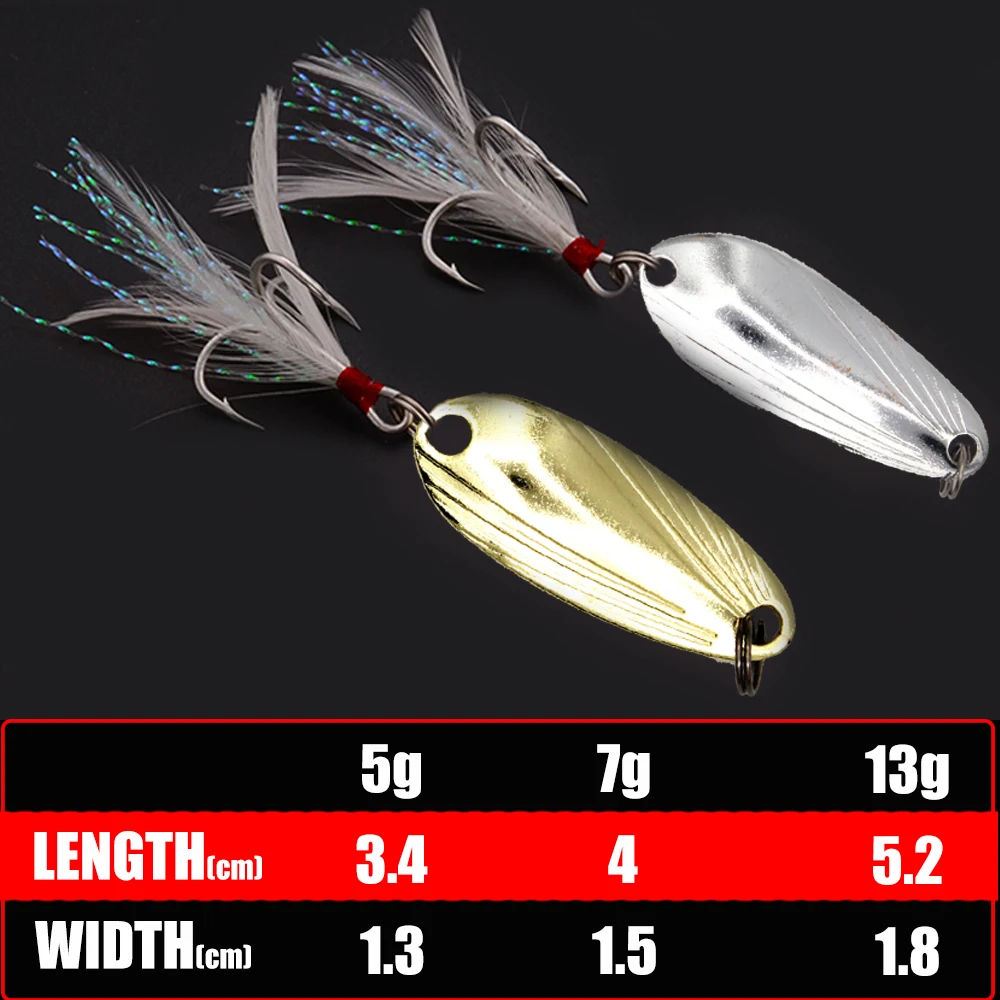 Buy 1Pcs Copper Spoon 2 Color 3 Size Fishing iron