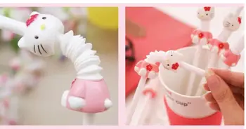 

(30 Pcs/Lot) Kawaii Cartoon Plastic Bendable Party Wedding Drink Straw