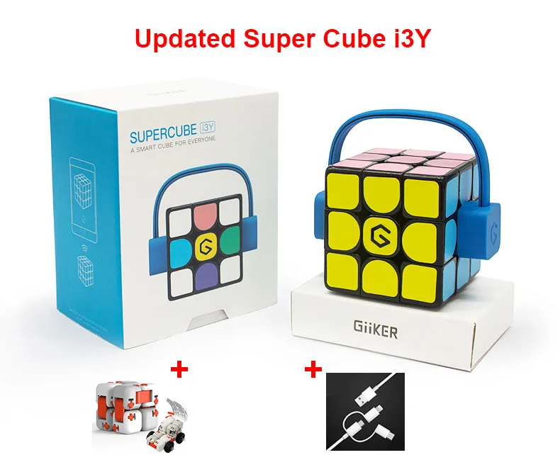 Xiaomi Giiker Super Rubik's Cube I3S I3Y I3 AI Интеллектуальный супер куб умный волшебный Магнитный Bluetooth приложение синхронизация головоломка игрушки куб - Цвет: I3Y mitu 3head cable
