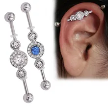 1 шт. 316L хирургическая сталь промышленный бар штанга каркаса нательное пирсинг-кольцо ювелирные изделия Длинные Разнообразные Модные серьги для женщин