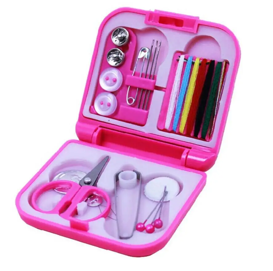 

Portable Mini Travel Sewing Kits Box Needle Threads Buttons Scissor Pins Sewing Box Household Knitting Tool Sewing Accessories