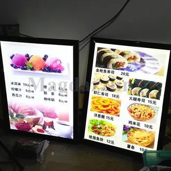 

BLACK ALUMINUM SNAP FRAME ILLUMINATED MENU LIGHT BOX LED RESTAURANT MENU BOARS A1 Size(5PCS/LOT)