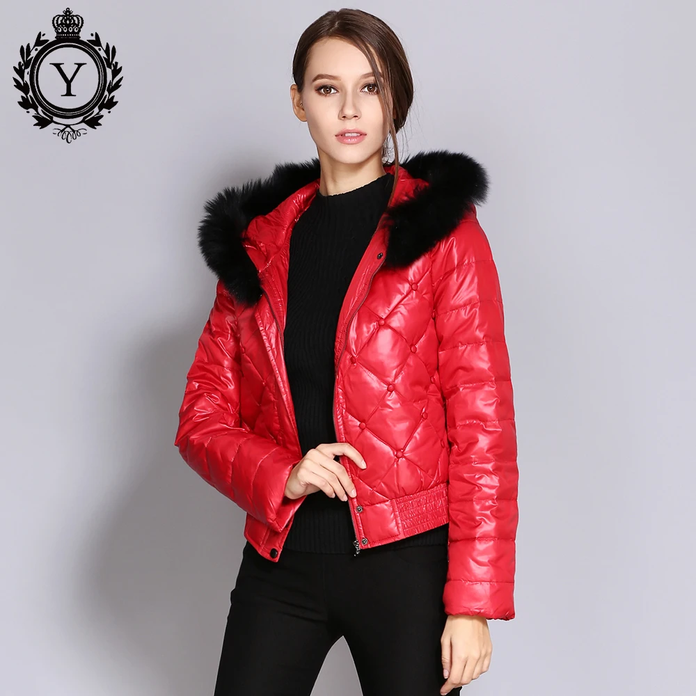 

COUTUDI New Arrival Duck Down jacket Women Real Fur Hooded Short Women Spring Autumn Jacket Waterproof Outwear Women Parka