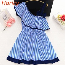 Сексуальный синий полосатый Цельный купальник на одно плечо купальник женское платье бантик пляжная одежда купальные костюмы купальник юбка