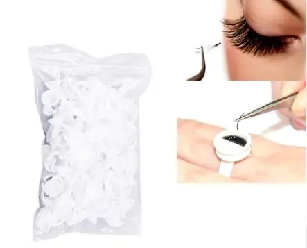 

100Pcs Disposable Eyelash Extension Glue Rings,Eyelash Extension Glue Holder Holder glue container Eyelash Tattoo Pigment