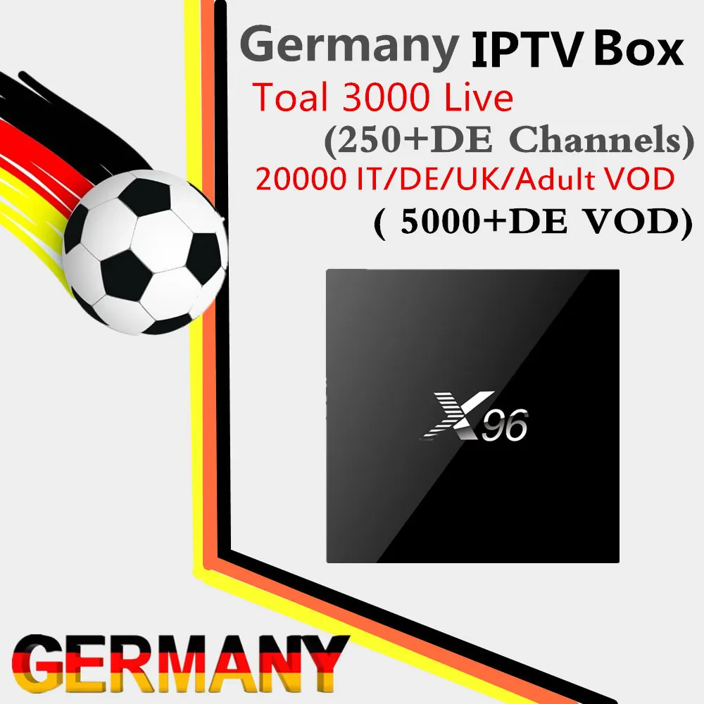 

X96 Android TV Box Amlogic S905 2G/16G Swiss German UK Italy France 3000 IPTV Live&20000 DE/FR/IT/UK/Adult VOD Smart iptv box