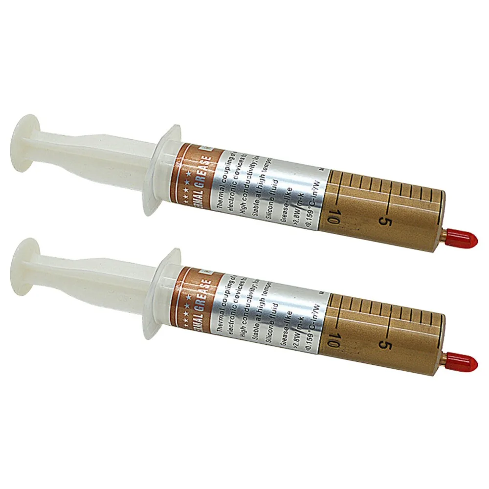 

VODOOL 2Pcs PC CPU Thermal Grease Paste Compound Cooling Silicone Computer Processor GPU Cooler Heatsink Fan Thermal Silica Gold