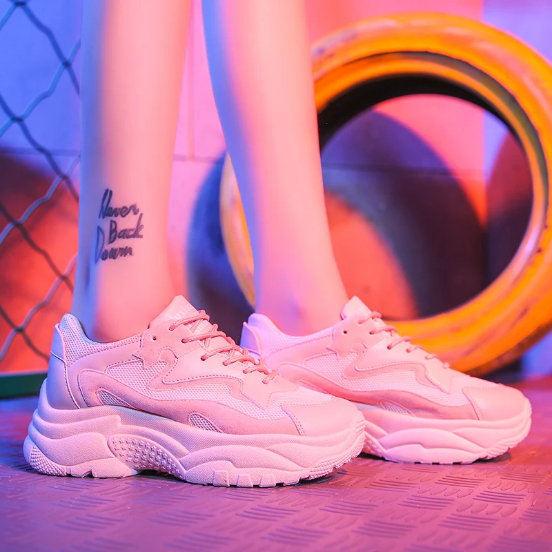

CAMTOO Fashion Shoes Women Breathable Designer Sneakers Casual Shoes 2019 Mesh Women Chunky Footwear Walking Vulcanized Shoes