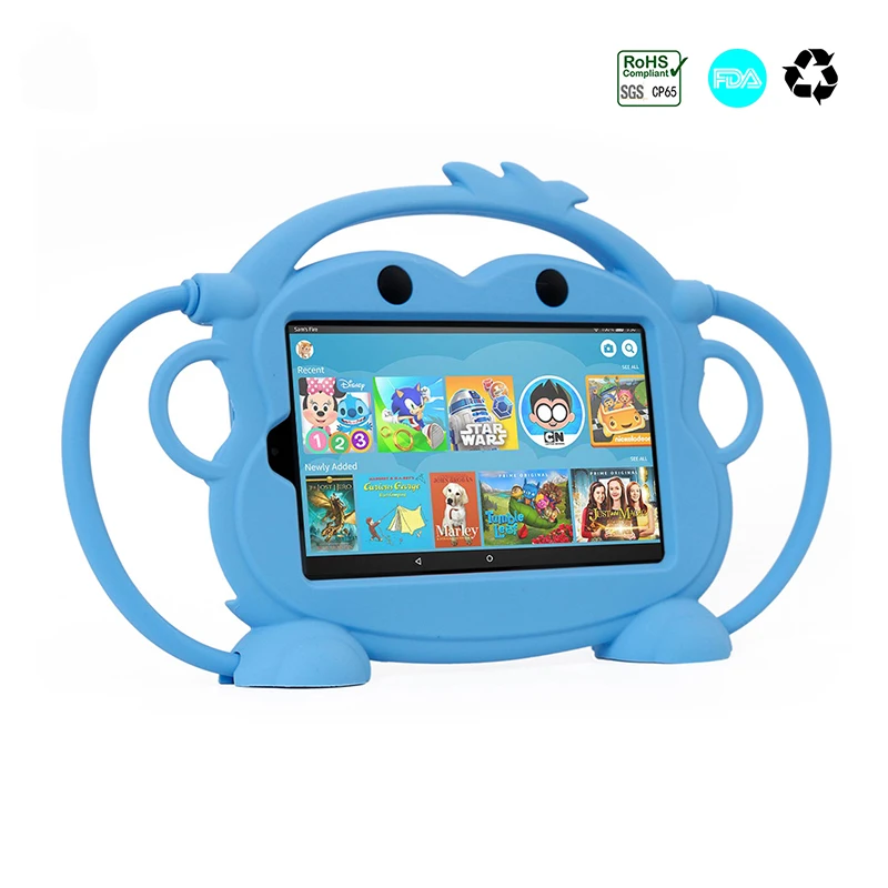 

Kid friendly Silicone Carry Case for Kindle Fire 7'' 2015 2017 Shockproof Washable Case for Kindle Fire 7 with Car Strap
