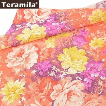 Teramila-Tela con estampado Floral 100% algodón, Tela de sarga, medidor textil, patchwork