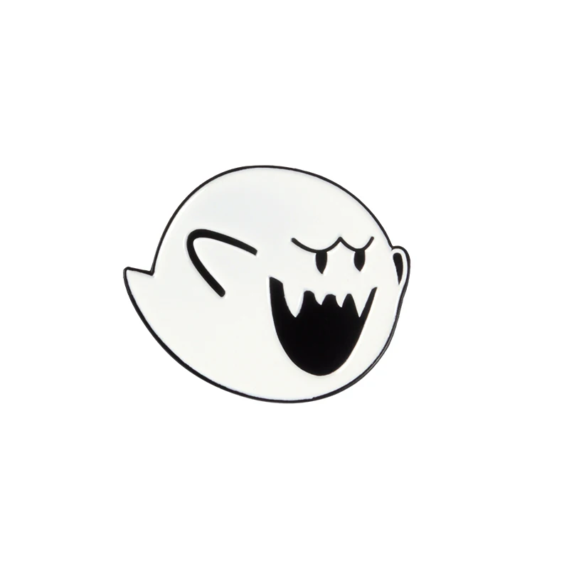 

White Ghost Devil Metal Enamel Brooch Cute Cartoon Devil Cloud Badge Pin Charm Trendy Children's Clothing Backpack Jewelry Gift
