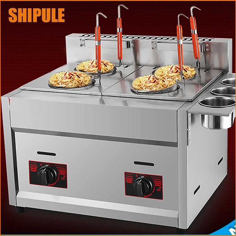 new design stainless steel gas deep fryer, double tank with 3 buckets