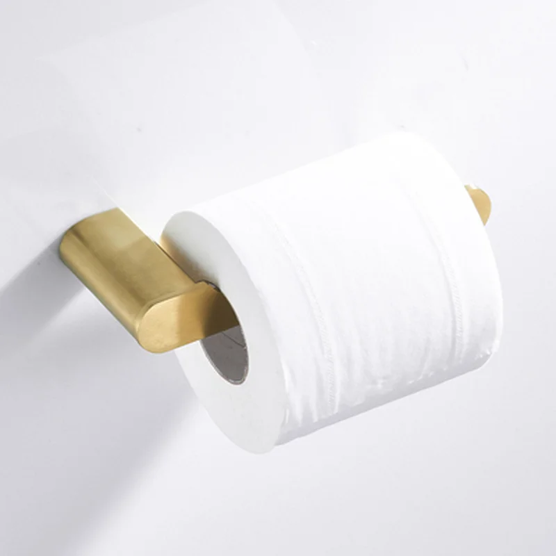 4 шт набор для ванной SUS304 нержавеющая сталь один держатель для полотенец матовый золотой крючок аксессуары для ванной комнаты держатель рулона туалетной бумаги