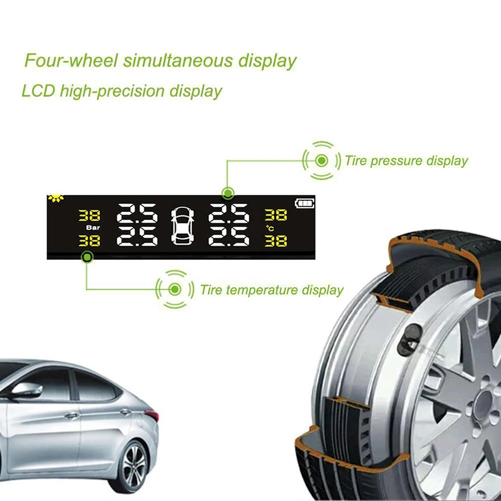 Солнечные Беспроводной ЖК дисплей цвет экран автомобиль TPMS шин давление мониторинга системы датчики для ремонта шин инструменты Автомобильный ремонт