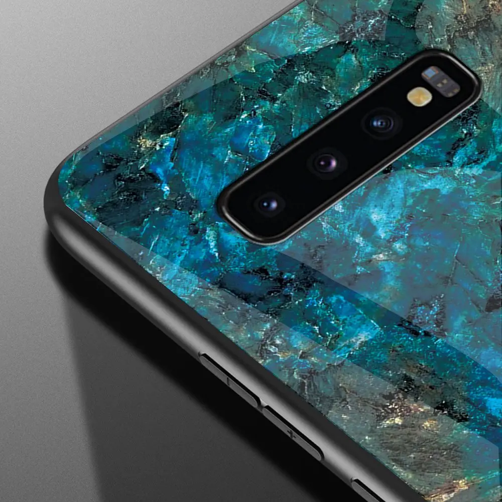 Чехол из закаленного стекла для Samsung Galaxy A50 A70 чехол под мрамор S8 S9 S10lite