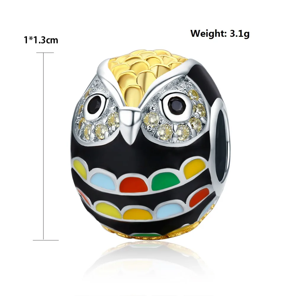 

Colorful DIY Owl/Wings/Heart Charms Fit Original Charms Bracelet 925 Sterling Silver Beads Gift High Quality cuentas durante