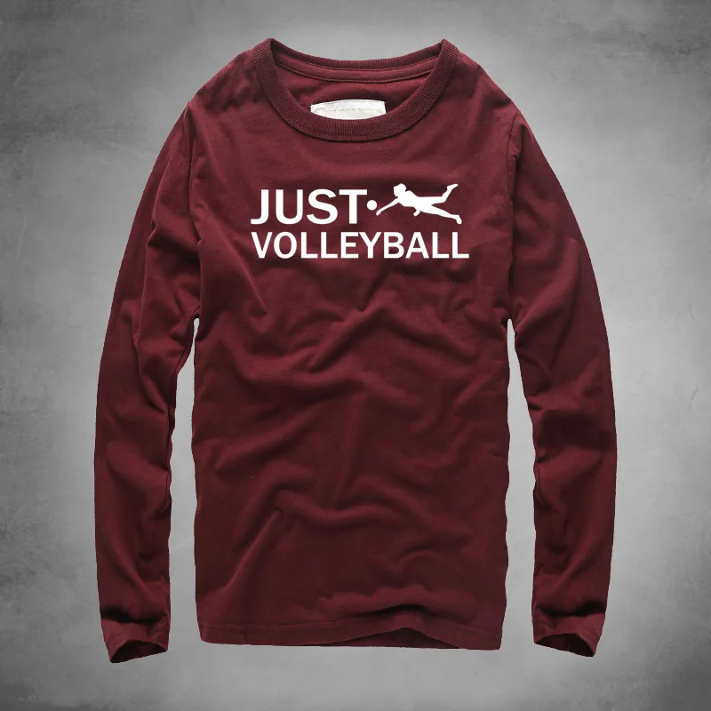 2017-New-Brand-Top-T-Shirt-Fashion-Just-Volley-ball-Printed-Long-Sleeve-Slim-Fit-T