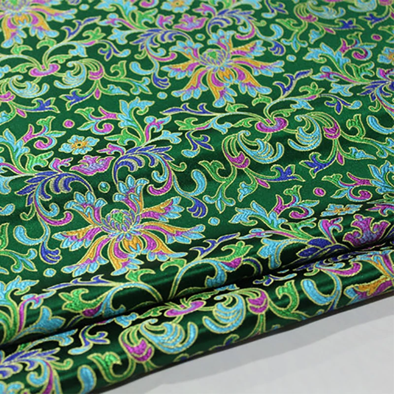 HLQON 75 см ширина парча пряжа окрашенная зеленая ткань для фетр для пэчворка ткань telas простыня cheongsam платье детская одежда пальто