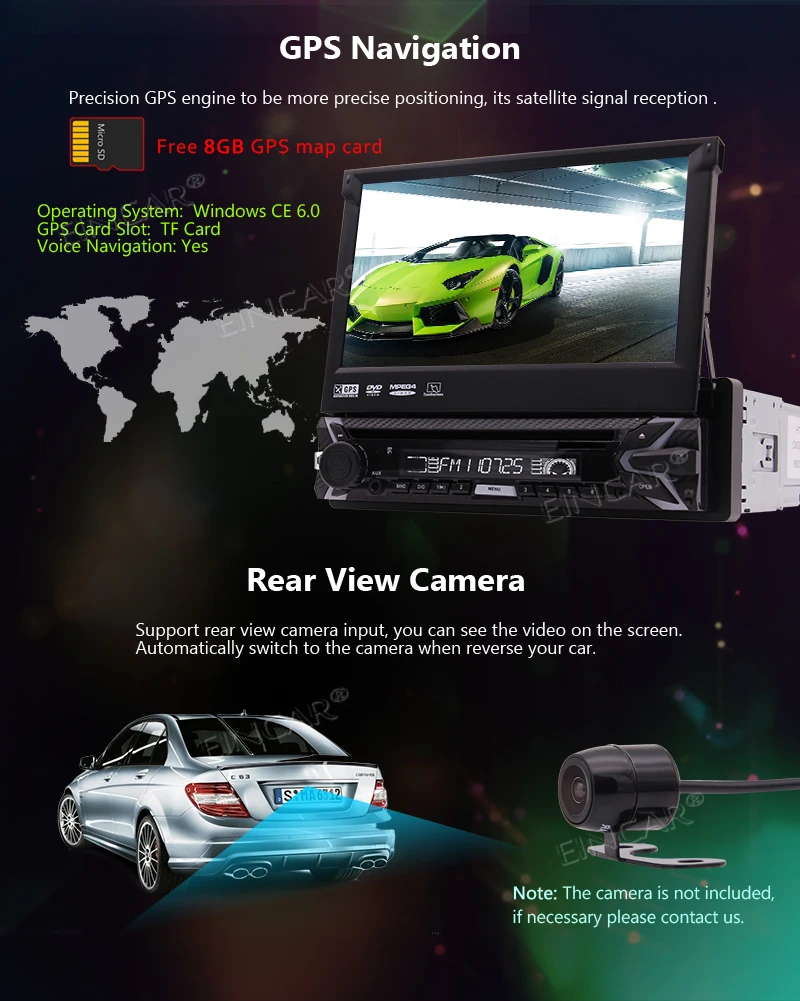 Perfect Touchscreen Car Stereo Autoradio GPS Navigation Car DVD Player Car Radio Detachable Panel Car Head unit Bluetooth Colorful Key 3