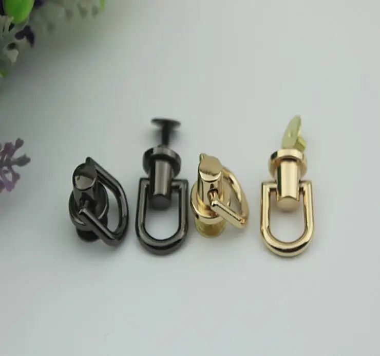 

(10 PCS/lot) bags handbags hardware accessories straps side ring screw bag hook clasp rivet nailed on thick flank