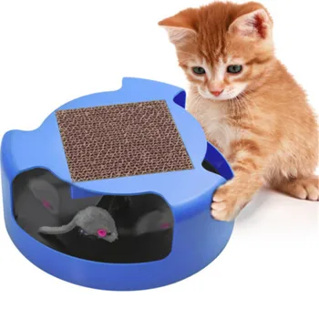 

Cat Mouse Play Toy with Scratching Post Pad for Pup Animal Interactive Training Casual Funny cat toy