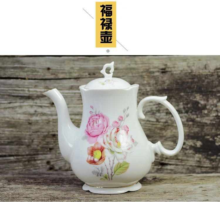 Fashion British Bone China Coffee Pot European Style Afternoon Tea Teaset Ceramic Teapot Coffee Pot Flower Tea Pot Porcelain Pot