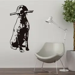 Собака с палку съемные стенки Книги по искусству Водонепроницаемый Переводные картинки животных Домашний Декор стены Стикеры