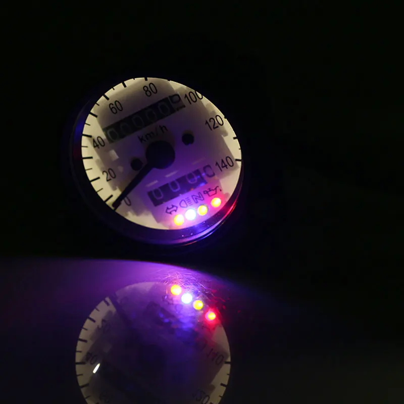 Nuoxintr Universal Backlight Motorcycle Odometer KMH Speedometer Gauge Cruiser Chopper Bobber Motorcycle Accessories Instruments