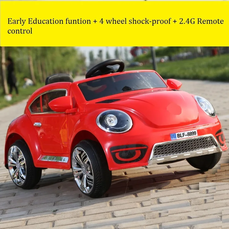 

The New Beetle Children Electric Car Double Open Door Drive Four Wheel Swing Luminous Baby Stroller Car With Bluetooth Remote