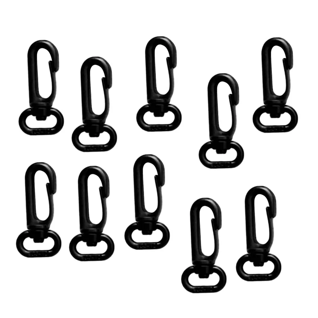 10 Pieces Plastic Swivel Snap Hook Clip for Scuba Diving Dive 12mm Webbing Lanyard