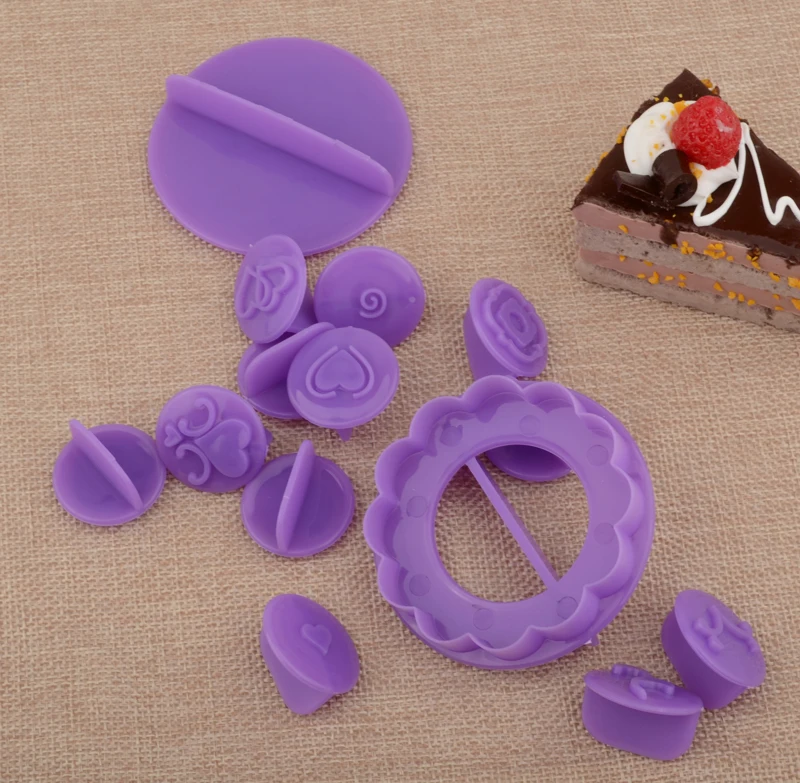 KMYC 14 шт. пластиковый пресс для печенья и печенья Форма для торта, капкейков, инструменты для украшения кондитерских изделий