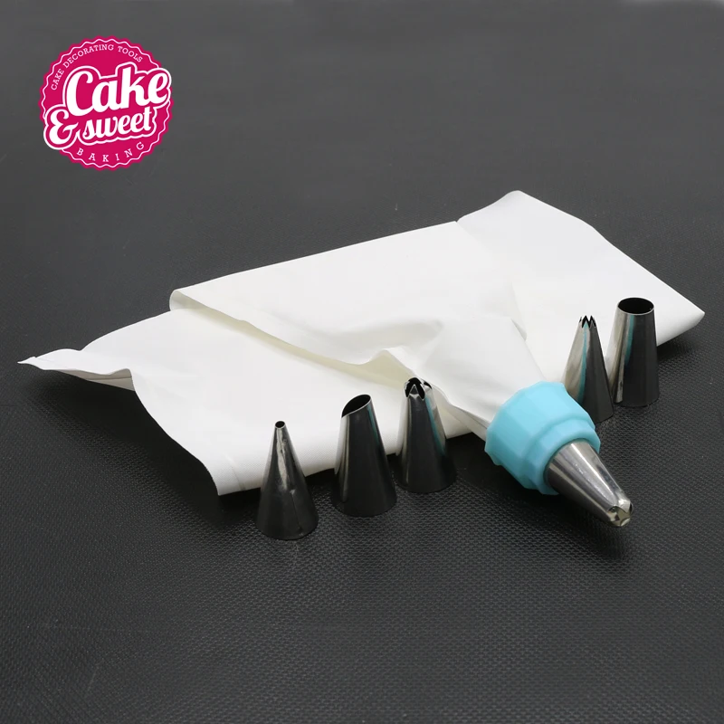 8pcs Icing Piping Nozzles and Icing Bag Set with coupler Cake Decorating Tools Cake Fondant
