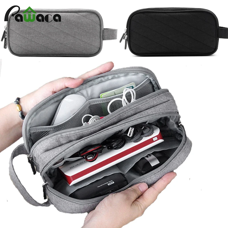 متعددة الوظائف الأعمال السفر كابل يو اس بي مقسم حقيبة الالكترونيات حقيبة التخزين حالة الرقمية أداة أكسفورد سستة حزمة حقيبة