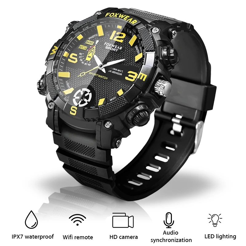 Outdoor Sports WiFi smart watch Led Flash 5 million High Definition camera Watch remote LED lighting 720PHD Watch