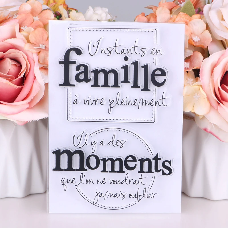 

Family/french Transparent Rubber Silicone Clear Stamps Background Collage Stamp Holiday card Card Making Diy