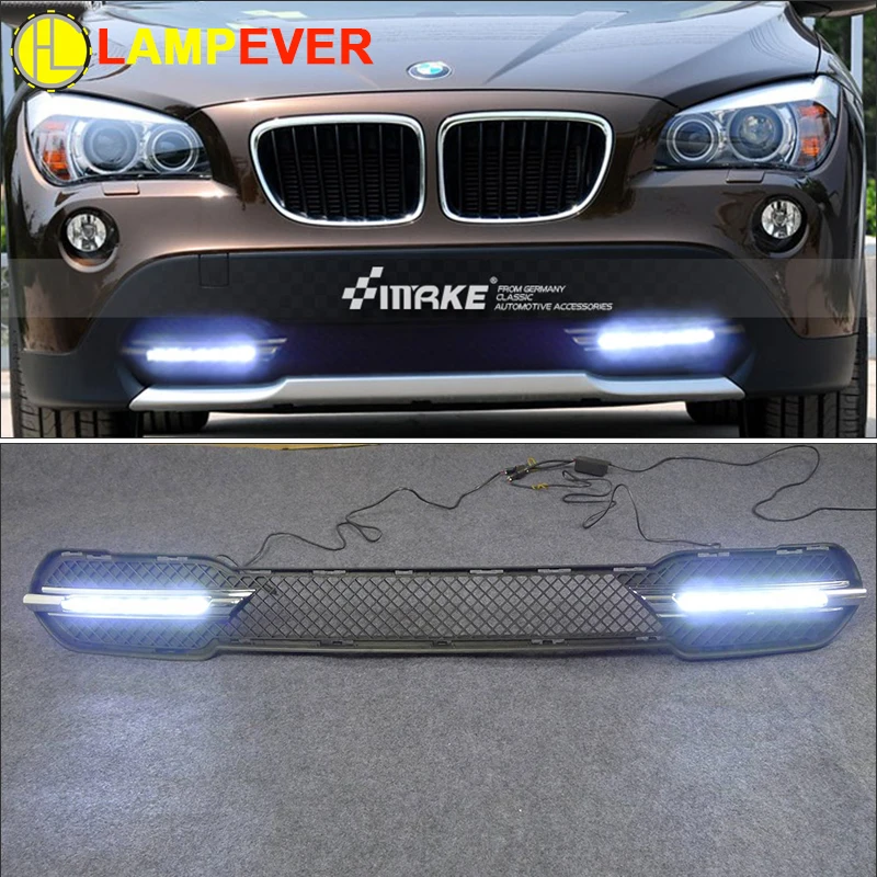 

Lampever Car LED DRL Daytime Running Light For BMW X1 E84 2011 2012 Daylight Fog Light Cover Auto Lamps With Car Bumper DRL