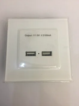 

Dual USB Port Electric Wall Charger Dock Socket ,Double USB charger,4mm Tempered Glass frame
